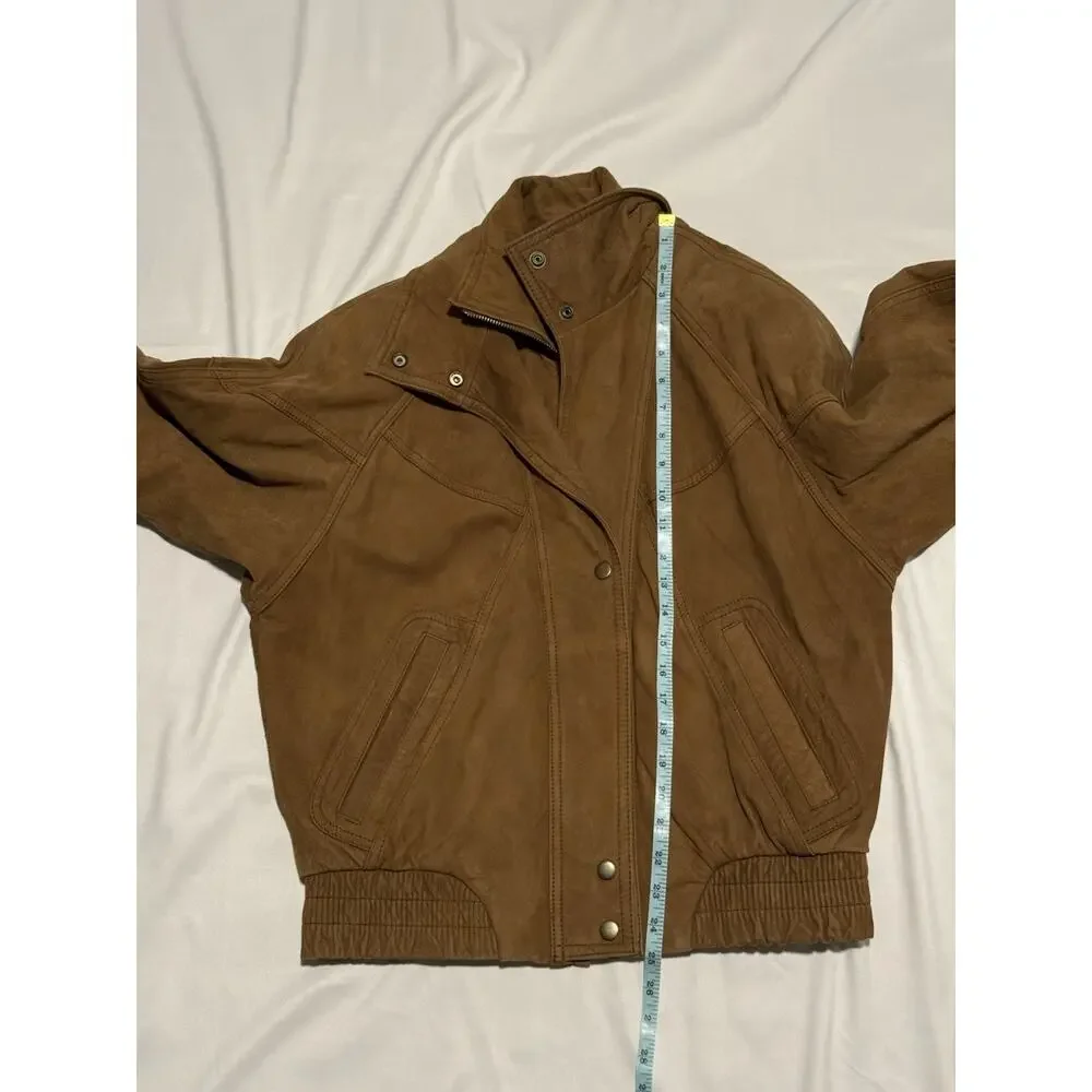 Wilson's Leather Adventure Bound Vintage 80s Bomber Jacket XS Brown Suede EUC - Picture 9 of 14